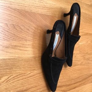 Donald J Pliner black suede mules, size 10